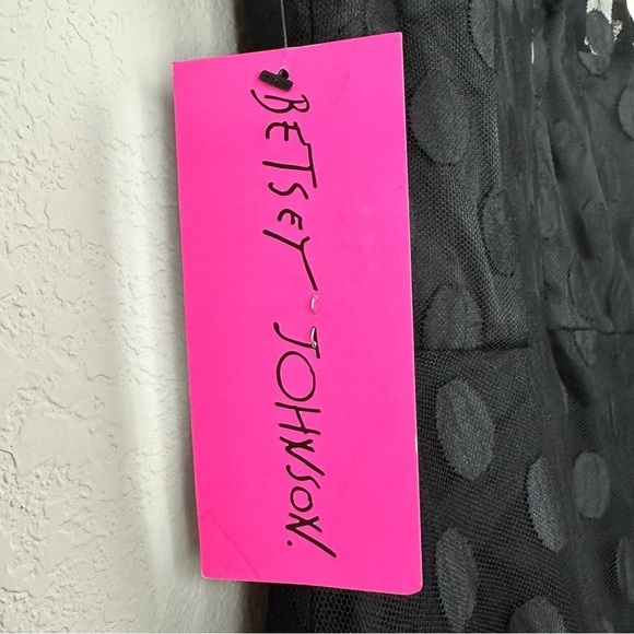 BETSEY JOHNSON Womens size 4 Polka Dot Black Midi Cocktail Party Dress NWT - Picture 10 of 16